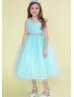 Tulle Flower Girl Dress With Beaded Sash